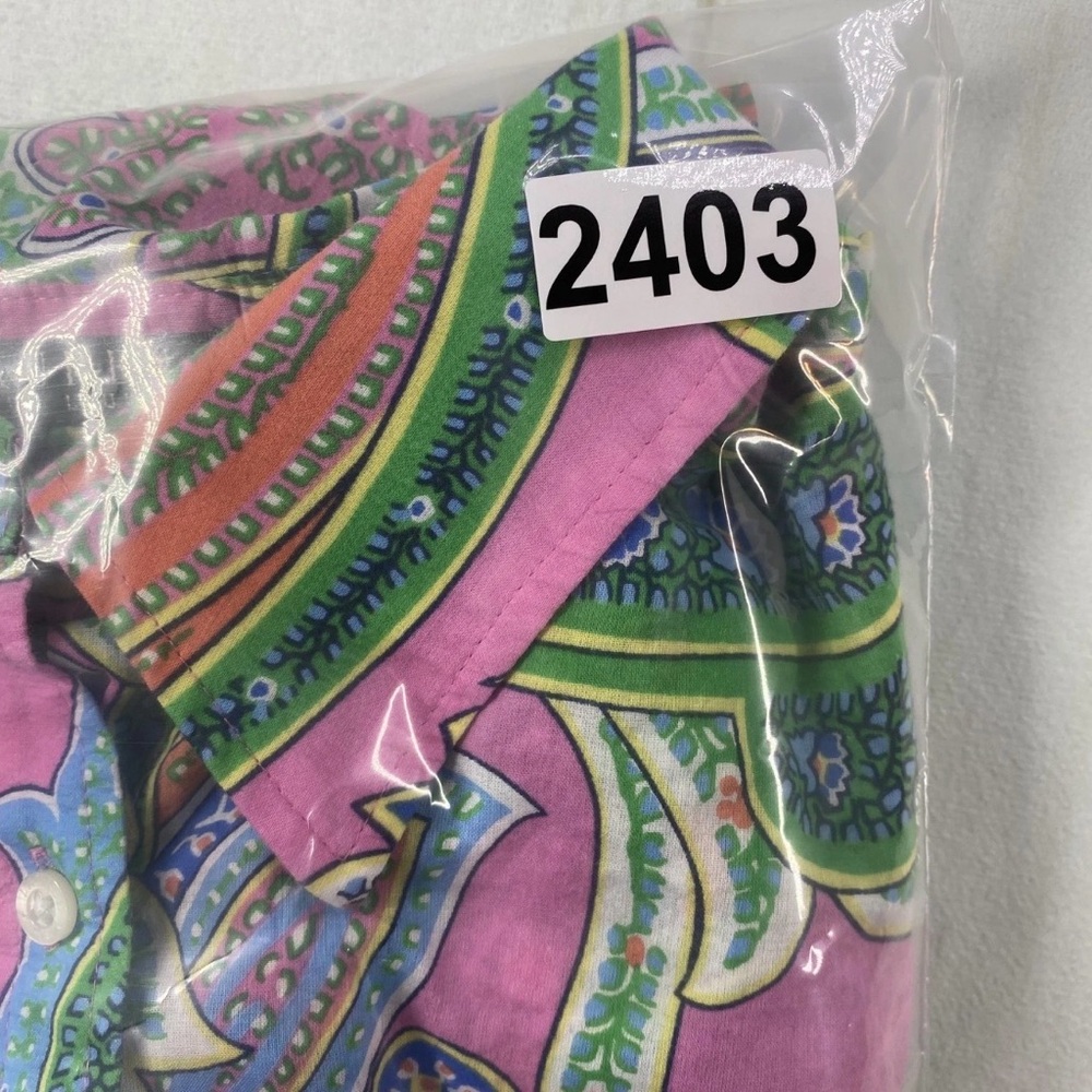 Lauren Ralph Lauren Shirt Womens 1X Plus Multicolor Paisley 3/4 Sleeve Button Up - Picture 6 of 6